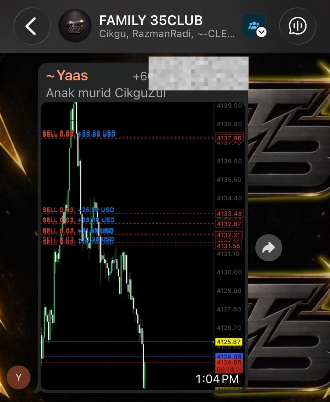 Community feedback screenshot showing a forex chart discussion.