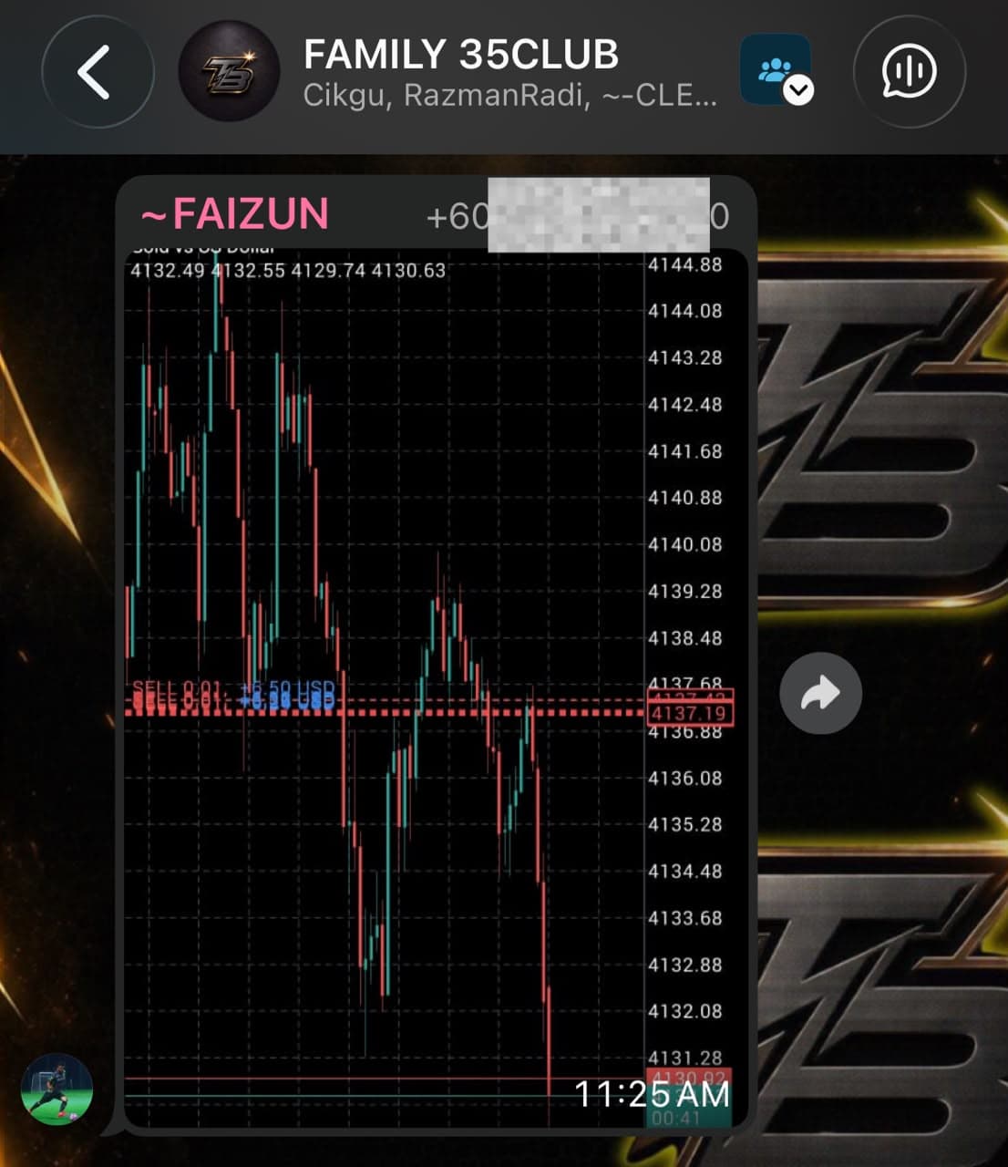 Community feedback screenshot showing chart follow-up.