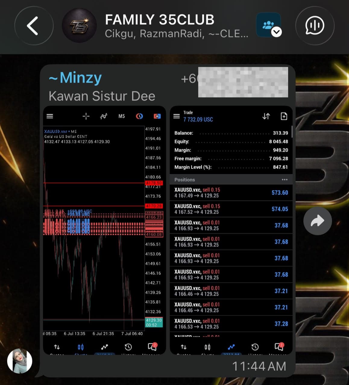 Community feedback screenshot with account details covered.