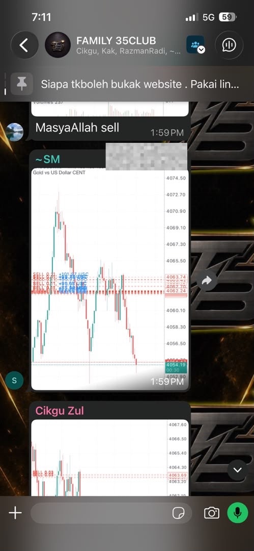 Screenshot perbincangan komuniti tentang sell setup.