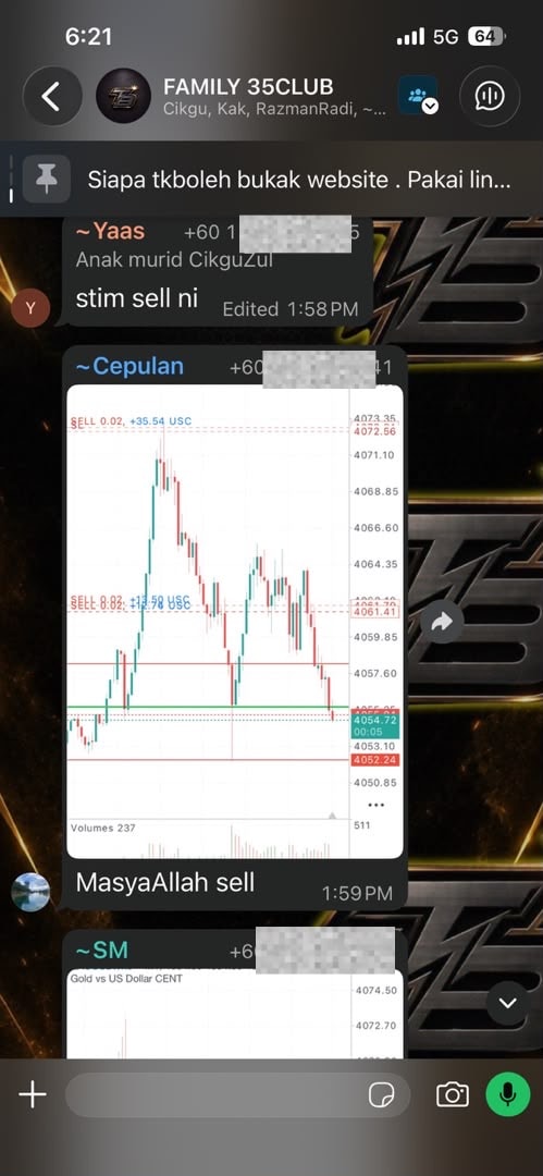 Screenshot nota komuniti tentang sentimen market.